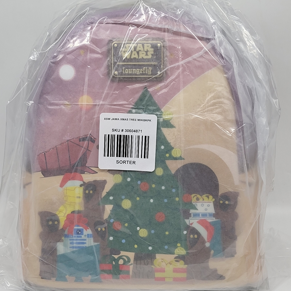 Loungefly Star Wars Jawa Christmas Tree Mini Backpack Luke Skywalker C-3PO R2-D2 - Picture 5 of 6